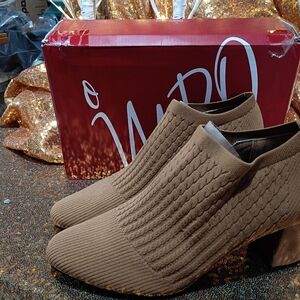 Impo Brown Cable Knit Ankle Booties